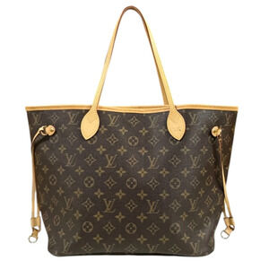 Louis Vuitton Neverfull Monogram Tote Bag Canvas Brown